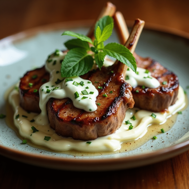 Lamb with Mint Yogurt Sauce | A Flavorful and Elegant Dish