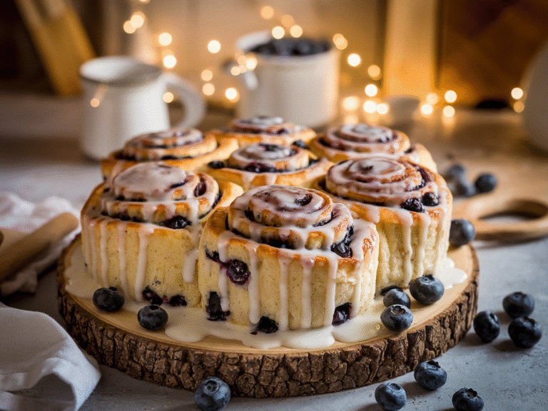 Blueberry Cinnamon Rolls Recipe – Soft, Sweet, and Perfectly Glazed